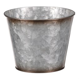 Kovový obal na květiny, design s ptáčky.