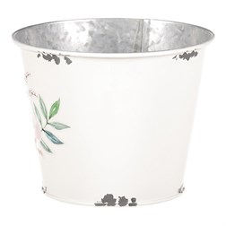 Kovový obal na květiny, design s růžemi.