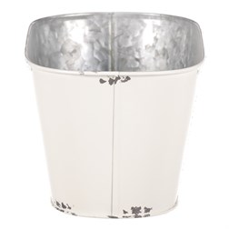 Kovový truhlík, design s růžemi.