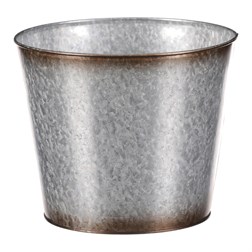 Kovový obal na květiny. Design s růžemi.