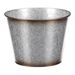 Kovový obal na květiny. Design s růžemi.