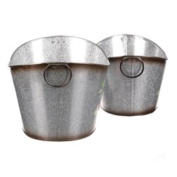 Kovový obal na květiny. Sada 2ks. Design s růžemi.