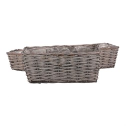 Truhlík proutěný, cena za sadu 3ks. Šedivá barva.