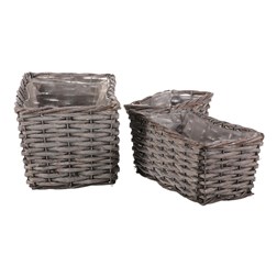 Truhlík proutěný, cena za sadu 3ks. Šedivá barva.