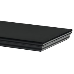 Polička nástěnná 120 cm, MDF, barva černá, baleno v ochranné fólii