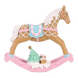 Houpací koník - polyresinová figurka, střední vel, pestrobarevná.