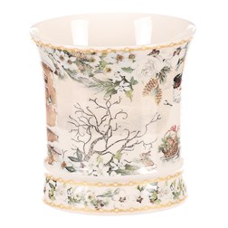 Hrnek malovaný v dárkové dóze - zimní motiv, porcelán, barevný