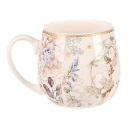 Hrneček v dárkové krabičce - porcelán, květinový motiv