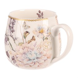 Hrneček v dárkové krabičce - porcelán, květinový motiv