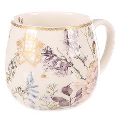 Hrneček v dárkové krabičce - porcelán, květinový motiv