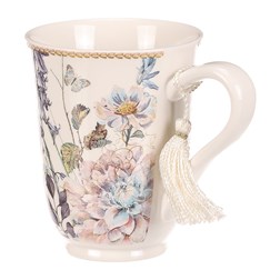 Hrneček v dárkové krabičce - porcelán, květinový motiv