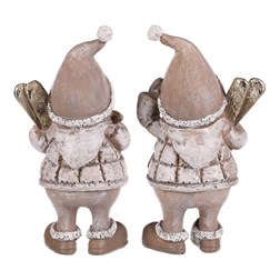 Děti s lyžemi, polyresin, barva hnědá, mix 2 druhů, cena za 1 ks.