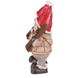 Děti s lyžemi, polyresin, barva červená, mix 2 druhů, cena za 1 ks.