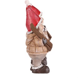 Děti s lyžemi, polyresin, barva červená, mix 2 druhů, cena za 1 ks.