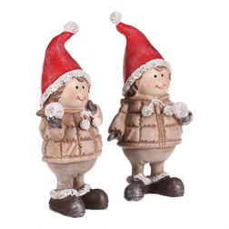 Děti se sněhovými koulemi, polyresin, mix 2 druhů, cena za 1 ks.