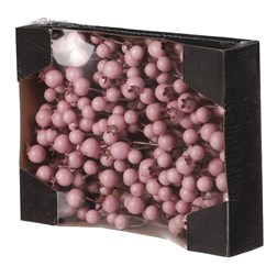 Jeřabiny na drátku, barva růžová, cena za krabičku (12 ks).