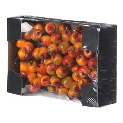 Jablka na drátku, barva oranžová, cena za krabičku (72 ks).