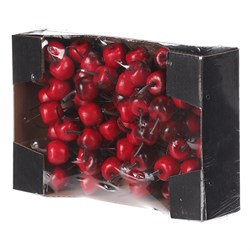 Jablka na drátku, barva tmavě červená, cena za krabičku (72 ks).