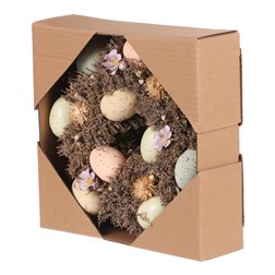 Věnec velikonoční - pr. 24 cm, s různobarevnými vajíčky