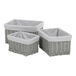 Koš proutěný regálový, sada 3ks.
