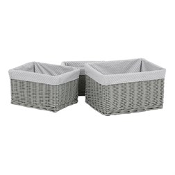 Koš proutěný regálový, sada 3ks.