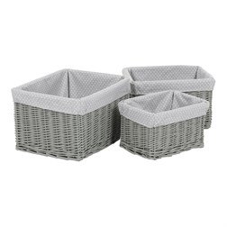 Koš proutěný regálový, sada 3ks.