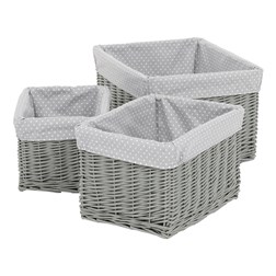Koš proutěný regálový, sada 3ks.