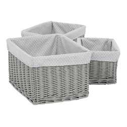Koš proutěný regálový, sada 3ks.