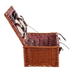 Koš piknikový - s vybavením pro 4 osoby, proutěný, barva hnědá.