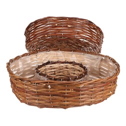 Obal na květiny - proutí, kruhový, cena za sadu 2 ks