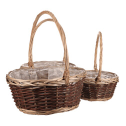 Obal na květiny - proutěný košík, cena za sadu 3 ks