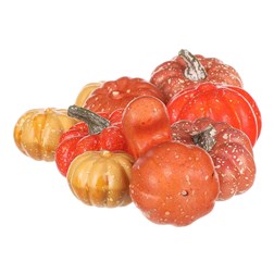 Dýně plastová, mix 3 barev a tvarů, cena za síťku (9 ks).