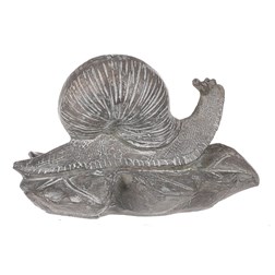 Šnek na listu, polyresinová dekorace.