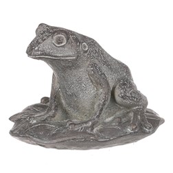 Žába na listu, polyresinová dekorace.