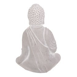 Budha - svícen na čajovou svíčku, betonová dekorace, barva šedá.