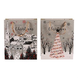 Taška dárková papírová - Vánoce, mix 2 druhů, střední, cena za 1 ks.