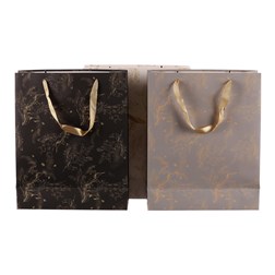 Taška papírová - zlaté zdobení, mix 3 druhů, střední, cena za 1 ks.