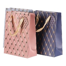 Taška dárková - se zlatou ražbou, papír, mix 3 druhů