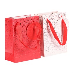 Taška dárková - srdíčka, papír, mix 2 druhů