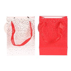 Taška dárková - srdíčka, papír, mix 2 druhů