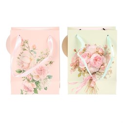 Taška dárková - kytice růží, papír, mix 2 druhů
