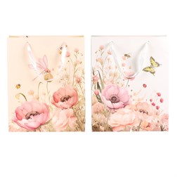 Taška dárková - rozkvetlá louka, papír, mix 2 druhů