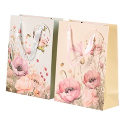 Taška dárková - rozkvetlá louka, papír, mix 2 druhů