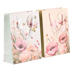 Taška dárková - rozkvetlá louka, papír, mix 2 druhů