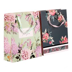 Taška dárková - květinový motiv, papír, mix 2 druhů