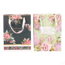 Taška dárková - květinový motiv, papír, mix 2 druhů