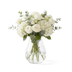 Váza skleněná malá - tvar kapka, čirá.