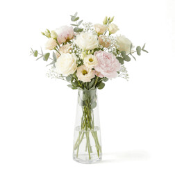 Váza skleněná - tvar kužel, čirá.