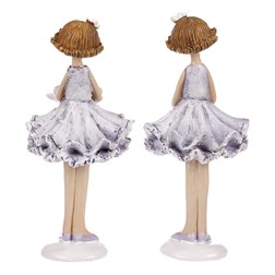 Dívka v sukni, mix 2 druhů, světle fialová barva, polyresin.