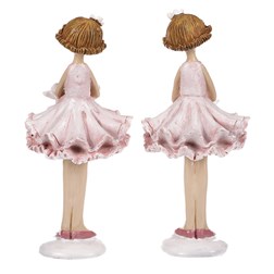 Dívka v sukni, mix 2 druhů, růžová barva, polyresin.